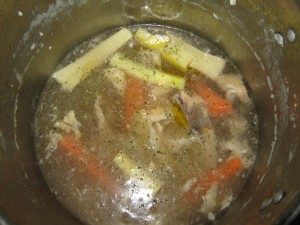 Start of chicken broth