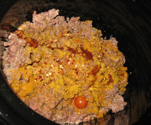 Taco meat in the slow cooker