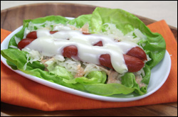 Lettuce-Wrapped Reuben Dog