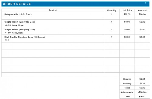 Coastal Contacts Receipt