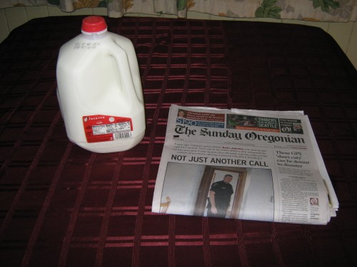 Milk & newspaper